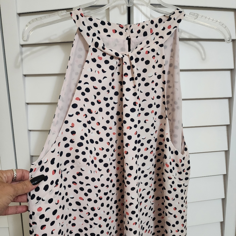 Ann Taylor Racerback Polkadot Top
